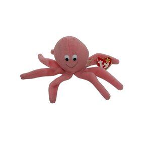 Ty Beanie Babies Inky the Octopus 1994 (4028) Pink 7” Tall Heart Tag Original